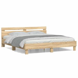 vidaXL Cadre de lit sans matelas ch&ecirc;ne sonoma 200x200 cm