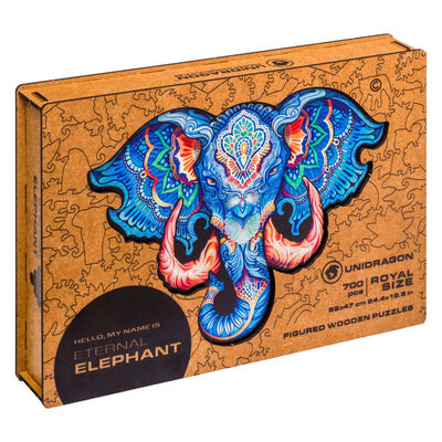 UNIDRAGON Puzzle en bois 700pcs Eternal Elephant Taille royale 62x47cm