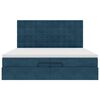 vidaXL Cadre de lit ottoman avec matelas bleu fonc&eacute; 200x200 cm velours