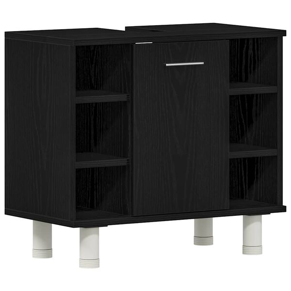 vidaXL Cabinet de salle de bain avec porte Ch&ecirc;ne noir 60 x 32 x 54 cm