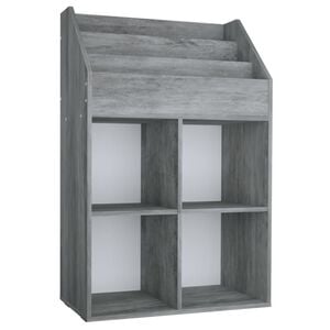 vidaXL Porte-revue pour enfants Gris béton 71x30x114cm Bois ingénierie