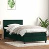vidaXL Sommier &agrave; lattes de lit et matelas et LED vert fonc&eacute; 90x220 cm velours