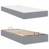 vidaXL Cadre de lit avec matelas avec matelas 2 pcs Gris clair tissu