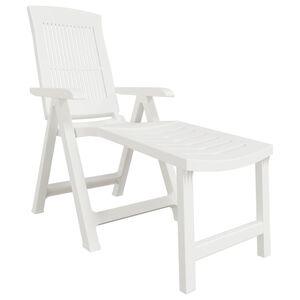 vidaXL Chaise longue blanc plastique
