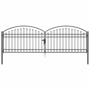 vidaXL Porte de Cl&ocirc;ture ASSEN 401 x 175,5 cm Acier Gris Verrouillable