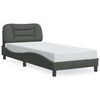 vidaXL Cadre de lit sans matelas Hvar gris fonc&eacute; 90x200 cm tissu