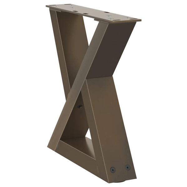 vidaXL Pieds de table basse 2 pièces Acier naturel 30 x (30-31,3) cm Acier