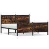 vidaXL Cadre de lit en m&eacute;tal sans matelas ch&ecirc;ne fum&eacute; 140x190 cm