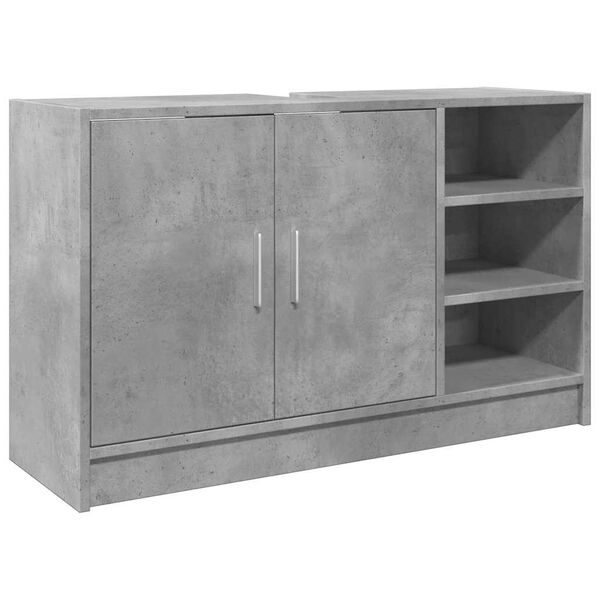 vidaXL Armoire d'&eacute;vier gris b&eacute;ton 90x29x55 cm bois d'ing&eacute;nierie