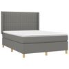vidaXL Sommier &agrave; lattes de lit avec matelas Gris fonc&eacute; 140x200cm Tissu