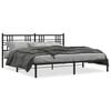 vidaXL Cadre de lit m&eacute;tal sans matelas avec t&ecirc;te de lit noir 193x203cm