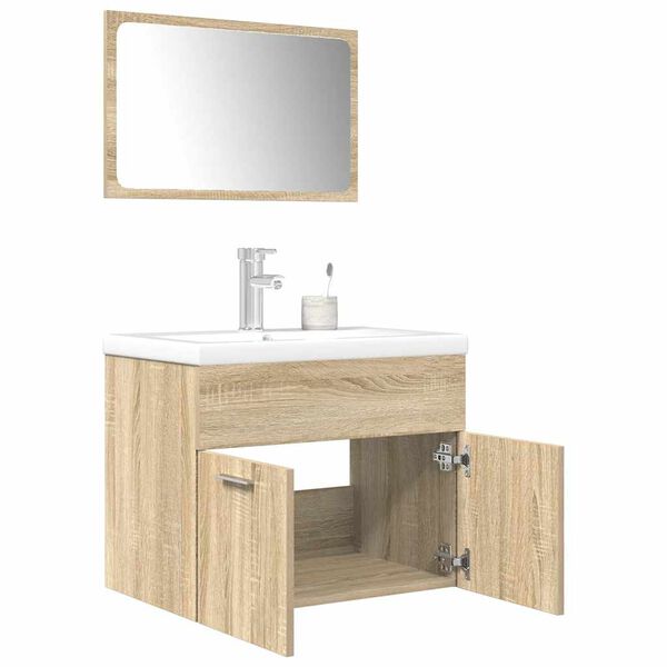 vidaXL Ensemble de meubles de salle de bain 3 pcs ch&ecirc;ne sonoma