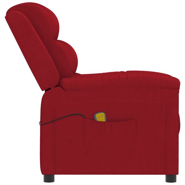 vidaXL Fauteuil de massage Rouge bordeaux Velours