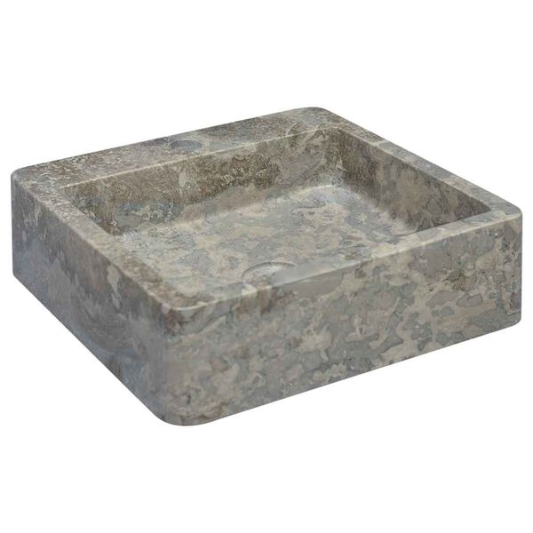 vidaXL Lavabo Gris 40x40x12 cm Marbre