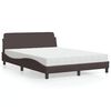 vidaXL Lit avec matelas Dover marron fonc&eacute; 140x200 cm tissu