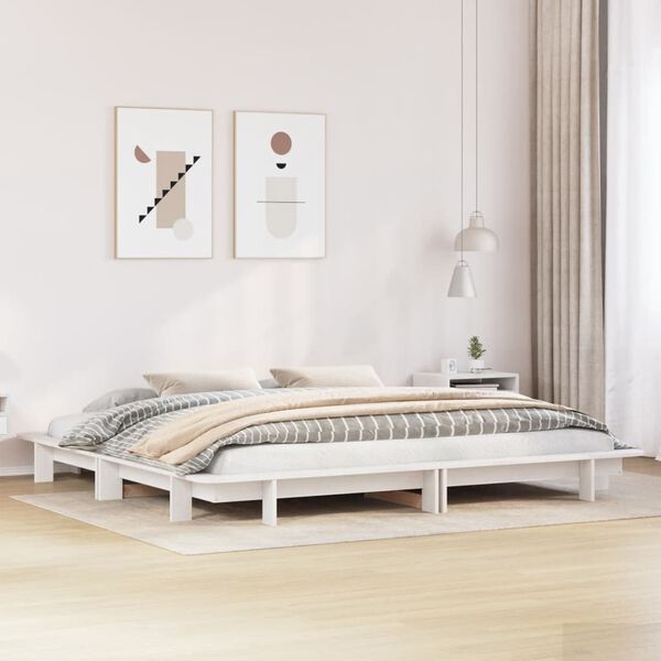 vidaXL Cadre de lit sans matelas blanc 160x200 cm bois de pin massif
