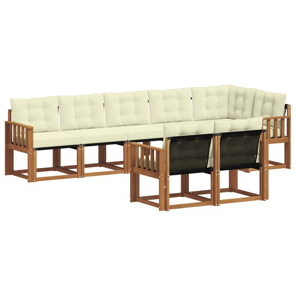 vidaXL Ensemble de canap&eacute;s d'ext&eacute;rieur 8 pcs Naturel et Cr&egrave;me