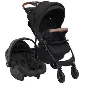 vidaXL Poussette pour b&eacute;b&eacute; 3-en-1 Anthracite Acier