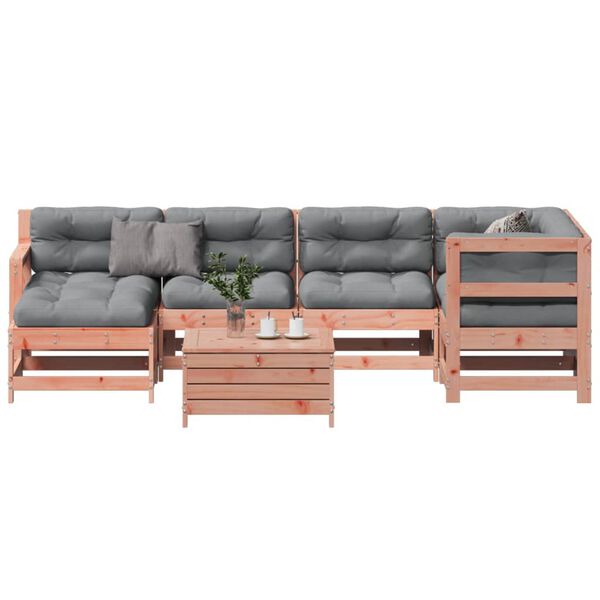 vidaXL Salon de jardin 7 pcs avec coussins bois massif douglas