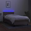 vidaXL Sommier &agrave; lattes de lit avec matelas LED Taupe 90x190 cm Tissu