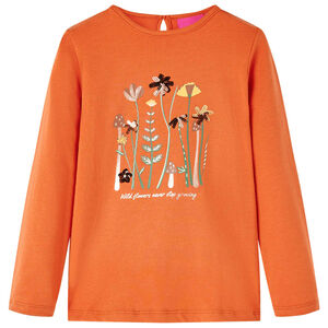 T-shirt enfants &agrave; manches longues orange br&ucirc;l&eacute; 92