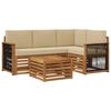 vidaXL Ensemble de canap&eacute;s d'ext&eacute;rieur 5 pc Naturel et Beige Polyester