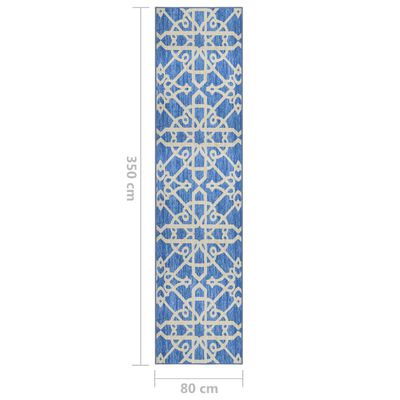 vidaXL Tapis de couloir Bleu 80x350 cm