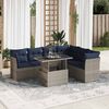 vidaXL Salon de jardin avec coussins 7 pcs noir résine tressée acacia