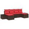 vidaXL Ensemble de canap&eacute; de jardin 6 pc Marron polyrotin