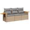 vidaXL Salon de jardin avec coussins 3 pcs beige r&eacute;sine tress&eacute;e