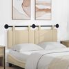 vidaXL T&ecirc;te de lit suspendue Montage mural Cr&egrave;me 130 x 55 x 5 cm tissu