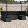 vidaXL Salon de jardin 6 pcs avec coussins noir r&eacute;sine tress&eacute;e