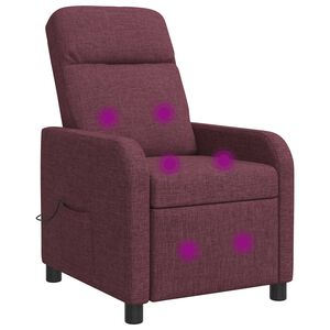 vidaXL Fauteuil de massage inclinable Pourpre Tissu