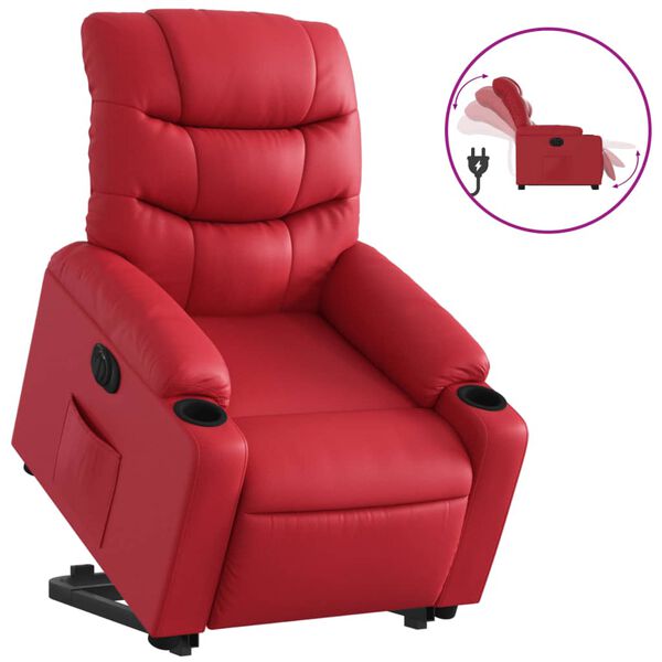 vidaXL Fauteuil inclinable &eacute;lectrique rouge similicuir