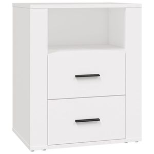 vidaXL Table de chevet Blanc 50x36x60 cm Bois d'ing&eacute;nierie