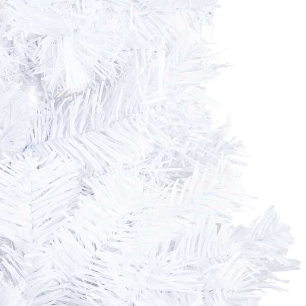 vidaXL Arbre de Noël artificiel pré-éclairé et boules blanc 210 cm PVC