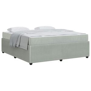vidaXL Cadre de lit avec matelas Gris clair 180 x 200 cm tissu