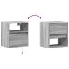 vidaXL Meubles TV muraux et lumi&egrave;res LED 2 pcs sonoma gris 41x31x45 cm