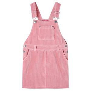 Robe salopette pour enfants velours c&ocirc;tel&eacute; rose clair 140