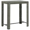 vidaXL Table de bar de jardin Gris 100x60,5x110,5 cm Résine tressée