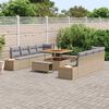 vidaXL Ensemble de canap&eacute; de jardin 11 pcs Beige Poly rotin
