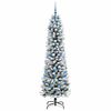 vidaXL Sapin de No&euml;l artificiel Blanc 210 cm PVC, m&eacute;tal et plastique