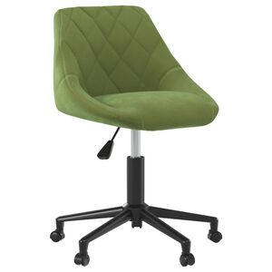 vidaXL Chaise pivotante de salle &agrave; manger Vert clair Velours
