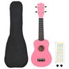 vidaXL Jeu de ukul&eacute;l&eacute; soprano avec sac pour enfants Rose 23"