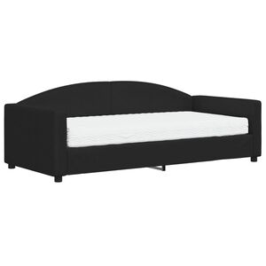 vidaXL Lit de jour avec matelas noir 90x190 cm tissu