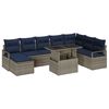 vidaXL Ensemble de canap&eacute; de jardin 9 pc Gris et bleu marine polyrotin