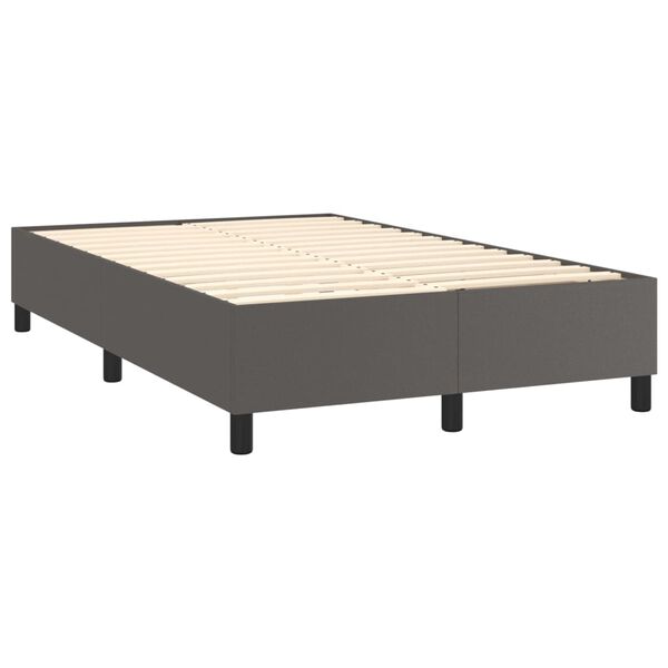 vidaXL Sommier &agrave; lattes de lit avec matelas Gris 120x200 cm Similicuir