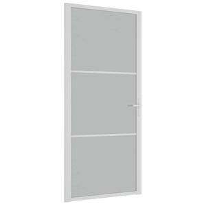 vidaXL Porte int&eacute;rieure 93x201,5 cm Blanc Verre mat et aluminium