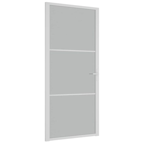 vidaXL Porte int&eacute;rieure 93x201,5 cm Blanc Verre mat et aluminium