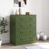 vidaXL Buffet vert olive 67x39x83 cm acier